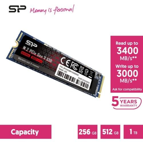 Silicon Power A80 m2 NVME SSD 256GB 512GB1TB2TB 5PCS M.2 2280 PCIE nvme Internal Solid State Drives Hard Disk For Laptop/Desktop