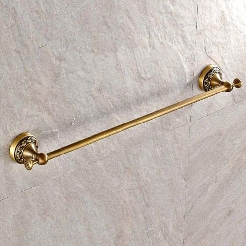 Leyden High Quality Antirust Antique Brass Single Towel Bar Bathroom Towel Rack Holder Wall Mounted Bathroom Accessories