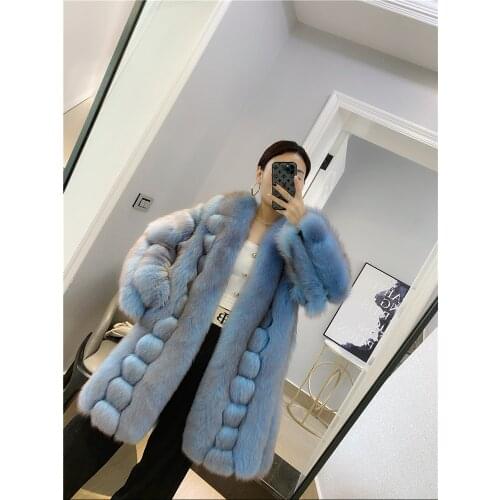 Real Fur Coat Women Winter Plus Size 2020 New Imported Whole Skin Fox Fur Jacket Female Streetwear Warm Women Long Fur Coat