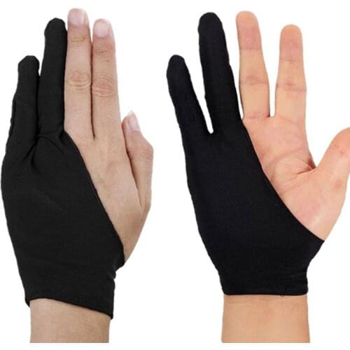 1PC Two Finger Anti-fouling Glove For Artist Drawing Pen Graphic Tablet Pad Oil painting Antifouling Touch Screen Gloves