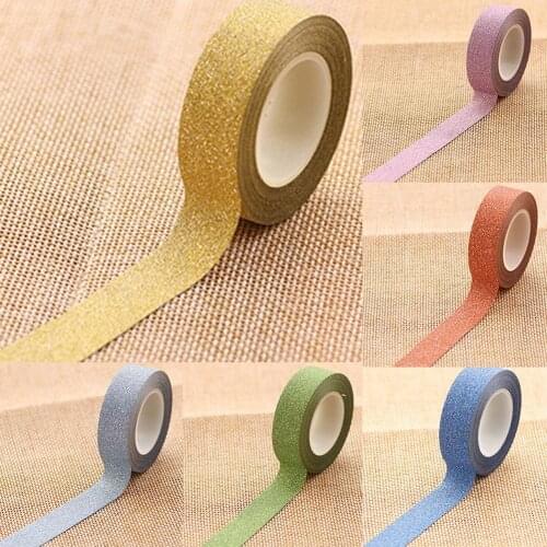 10m Glitter Washi Sticky Paper Masking Adhesive Tape Decorative DIY Craft