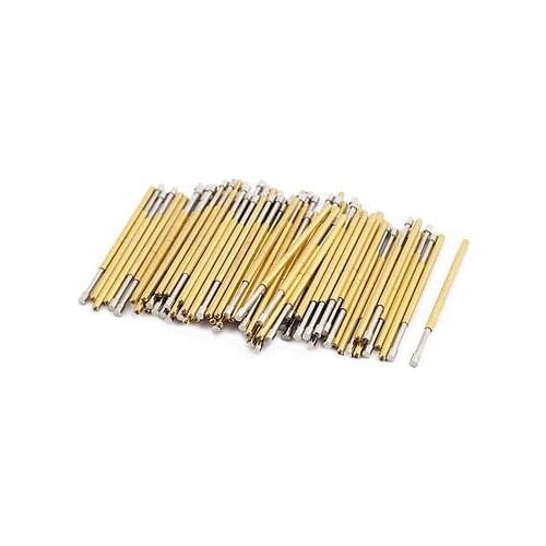 100pcs PM75-G2 1.4mm Dia 33.3mm Length Metal Spring Pressure Test Probe Needle