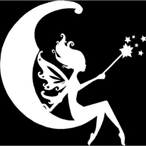 12.7*12.6CM Magic Show Angel Fairy Decal Black/Silver Fashion Covering The Body Silhoutte Car Sticker Vinyl C20-1576