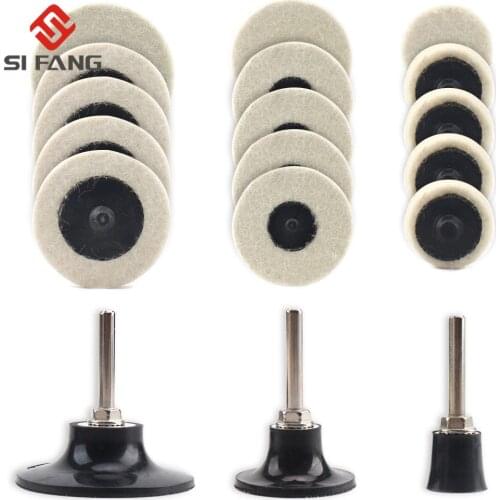 18pcs 1/2/3 Inch Compressed Wool Pad Fabric Disc Polishing Buffing Pads Wheels for Roloc Grinding Abrasive Tools Accessories