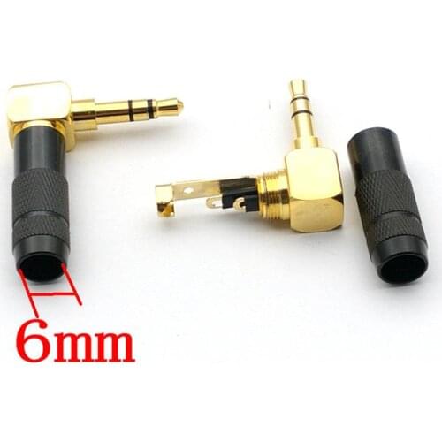 3.5mm Stereo 3 Pole Male Plug 90 degree Audio Connector adapter solder