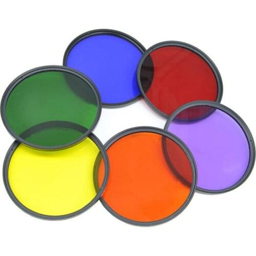 37 46 49 52 55 58 62 67 72 77 82mm Ultra Slim frame Full Green Blue Red FID Yellow Orange Color Filter For DSLR SLR Camera Lens