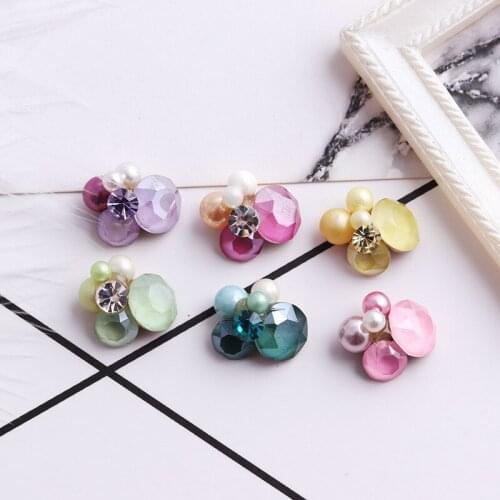 5pcs Mocha Macaroon pearl gemstone 3d nail art jewelry crystals rhinestones nails accessories nail art decorations nail charms