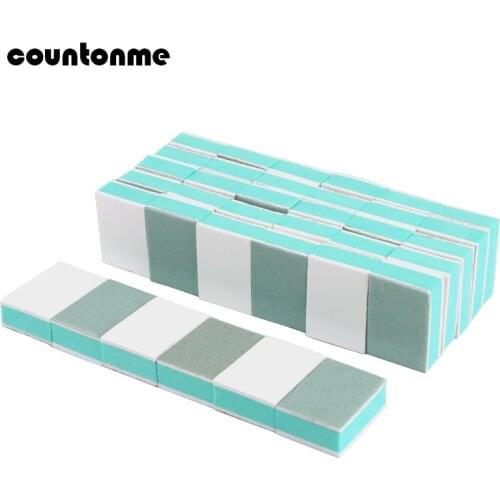 50pcs/lot Mini Sponge Nail File 1000 /3000 Green/White Double Sided Nail Buffer For Manicure Nail Glitter Sanding Beauty Tools