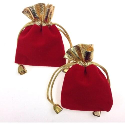 7*9cm 300pcs Red Phnom Penh Velvet Bags For Jewelry Pouch Gift Bag Package With Drawstrings Bag Wedding Diy Women Display
