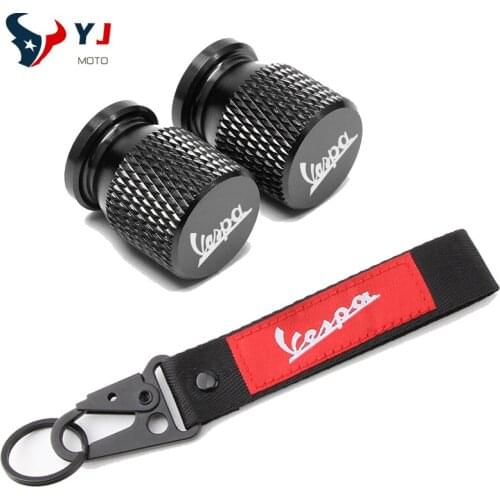 For Piaggio VESPA Sprint Primara Scooter GTS 300 Motorcycle Accessories Tyre Valve Cover Cap&Embroidery Key Chain Keychain