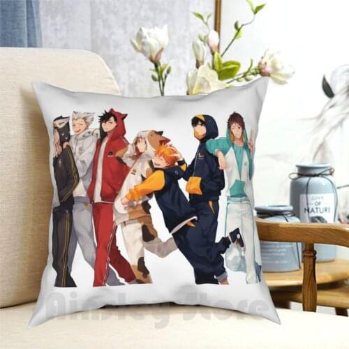 Bokuto , Kuroo , Kenma , Hinata , Kageyama , And Oikawa Haikyuu Pillow Case Printed Home Soft DIY Pillow cover Haikyuu