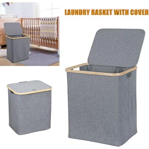 Large Foldable Washing Clothes Laundry Basket Toys Storage Bin with Lid Suitable for Laundry Rooms Bathroom
