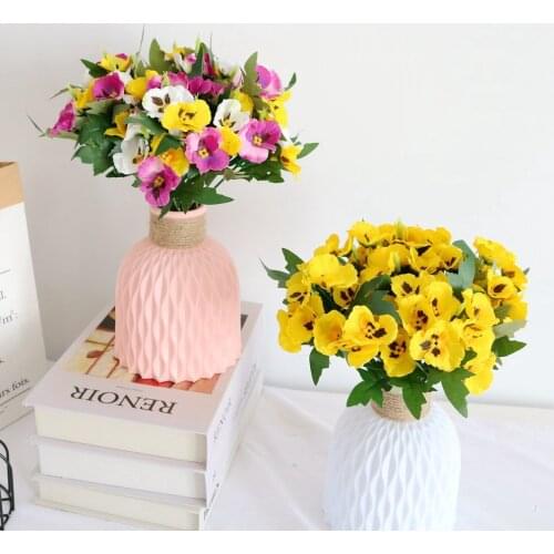 Artificial Pansy Flowers Silk Plants Outdoor for Hall Restaurant Hotel Decor Table Centerpieces Wall Flower