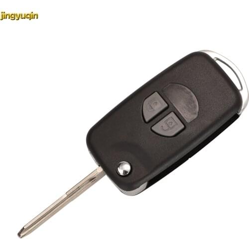 Jingyuqin Remote Car Folding Key Fob Shell For Suzuki Alto Baleno Swift SX4 S-Cross Jimny Nissan Pixo 2009 22mm Right Blade 2B