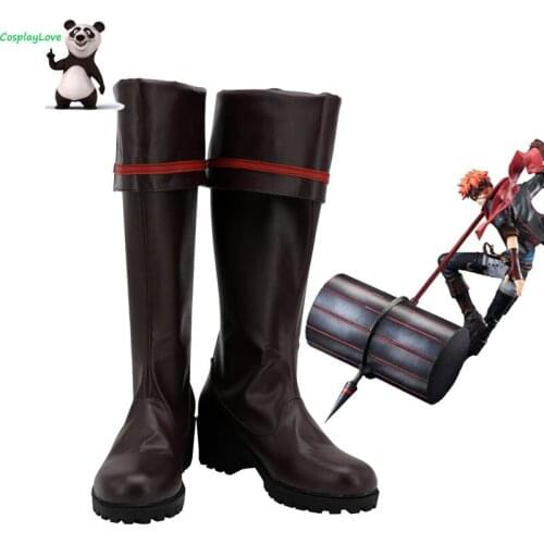 CosplayLove D.Gray-Man Dgrayman Lavi Bookman Jr 3rd Brown Cosplay Shoes Long Boots PU Leather Custom Made