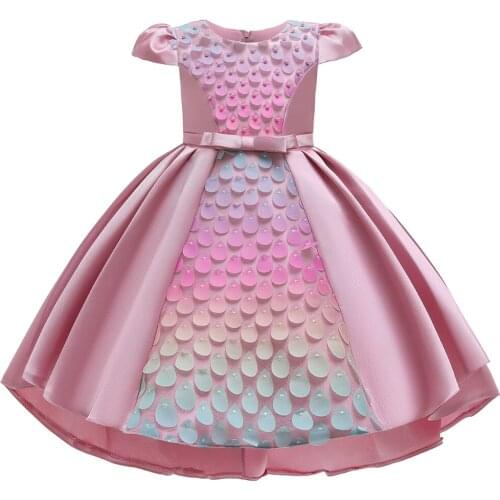 Summer Sequins Girls Dress Evening Princess Kids Dresses For Girl Wedding Party Prom Dress Children Clothing Costume 4 12 Years