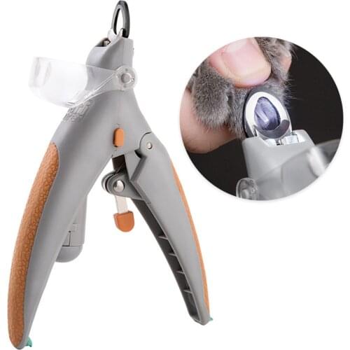 Cat Pet Nail Clippers Illuminated Cat Claw Trimmer Cat Nail Scissor Cat Nail Cutter Features LED Light 5X Magnification