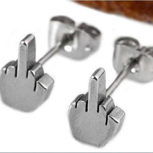 PC. fashion punk cool black stainless steel mens jewelry Ear Studs Earrings