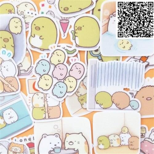 New Trendy Cartoon microorganis Stickers Toy for DIY Exercise Book Diary 30 Sheets A Pack Toys For Children Colorful Toy Sticker