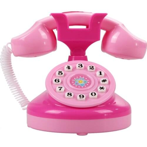 Educational Emulational Pink Phone Pretend Play Toys Girls Toy Phone Gifts Kids Early Education Toys Classical Gifts for Baby