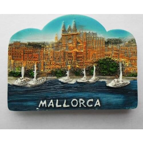 QIQIPP Spanish Mallorca Creative Travel Memorial Gift Crafts Magnetic Refrigerator Sticker Collection Decorations Companion Gift