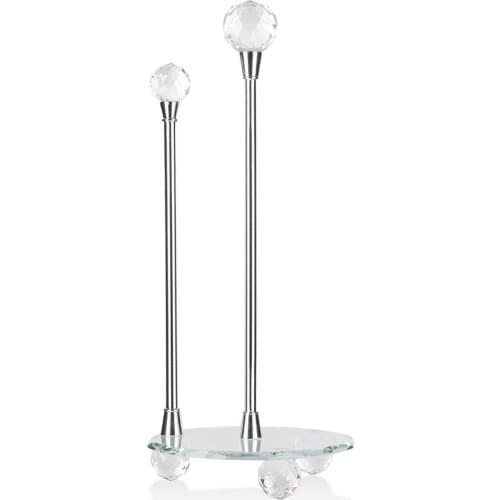 Crystal Ball End Silver Towel Holder