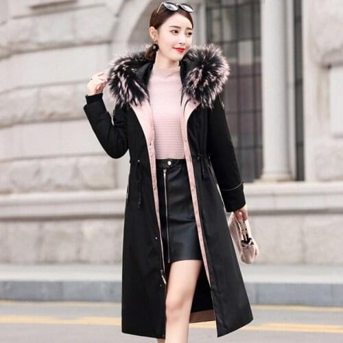 Warm Coats Fur Winter Womens Medium Length Thicking Outwear Fashion Hooded Coat With Detachable Liner Adjustable Waist 2XL