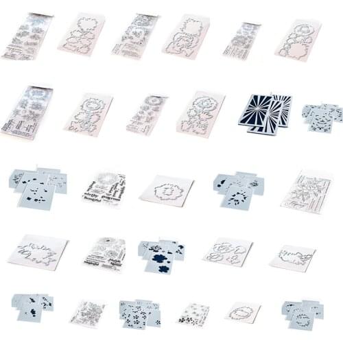 Wreath Flower Type Artistic Conception Metal Cutting Dies and Silicone Stamp Stencil for Scrapbooking Album Decoration Craft New
