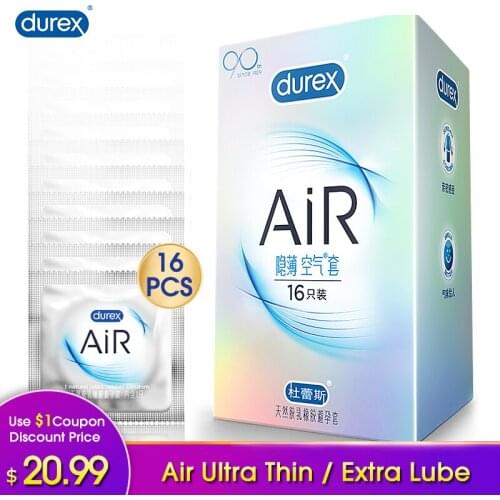 Durex AiR Condoms Ultra Thin Invisible Lubricated Condom Natural Latex Penis Cock Ring Sleeve Erotic Products Sex Toys for Men