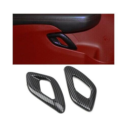 ABS Inner Side Door Handle Bowl Cover Trim 2pcs For Dodge Challenger 2015 - 2019