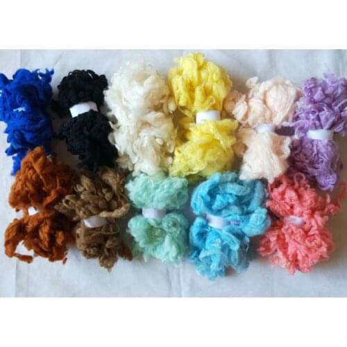 WFPFBEC alpaca curly wool FIBER for wool felt 110g 10g/color 11colors