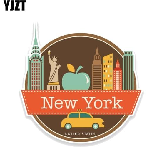 YJZT 14.9CM*15.2CM New York USA Travel Gift Decal PVC Motorcycle Car Sticker 11-00728