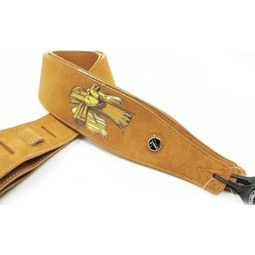 YUEKO F-P216 Double-Layer Leather Widened Soft And Durable Cross Wing Adjustable Length Classic Folk/Bass/Acoustic Guitar Strap