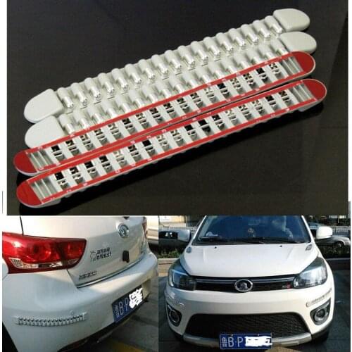 BBQ@FUKA 4x Chrome Car Front Rear Bullet Bumper Protector Corner Guard Sticker White Fit For Audi BMW VW Ford Mazda Benz ect