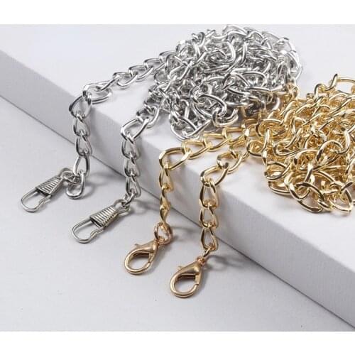 Gold Silver Aluminum Chain Simple Stylish Bag Flat Chain Lobster Buckle Metallic Aluminium Chain jewelry making supplies