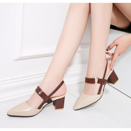 Womens High-heel Sandals Pointed Toe Square Heel Womens Sandals Womens Party Shoes Elegant Womens Sandals Womens Shoes
