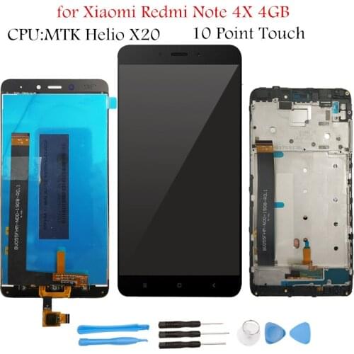 5.5" for Xiaomi Redmi Note 4X 4GB MTK Helio X20 LCD Display with Frame Screen Touch Assembly LCD Display Replace Spare Parts