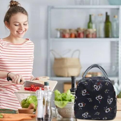 1pcs Fresh Lunch Bags Waterproof Nylon Portable Zipper Thermal Oxford Lunch Bags For Women Convenient Lunch Box Tote Food Bags