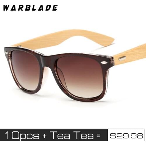 10PCS Bamboo Sunglasses for Men Women Travel Goggles Sun Glasses Vintage Wooden Leg Eyeglasses Fashion Brand Design Wholesale