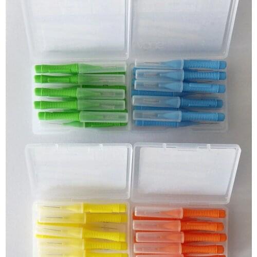 10Pcs/Box 0.4MM 0.8MM Push-Pull Interdental Brush Soft Slim Dental Floss Toothbrush Orthodontic Wire Brush Oral Care Toothpick 1