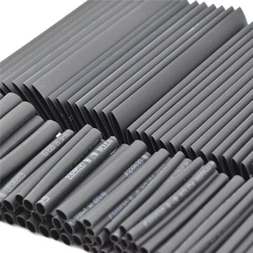 127 Pcs Black Heat Shrink Tube Assortment Wrap Electrical Insulation Cable Tubing Tube Sleeving Wrap Tubes