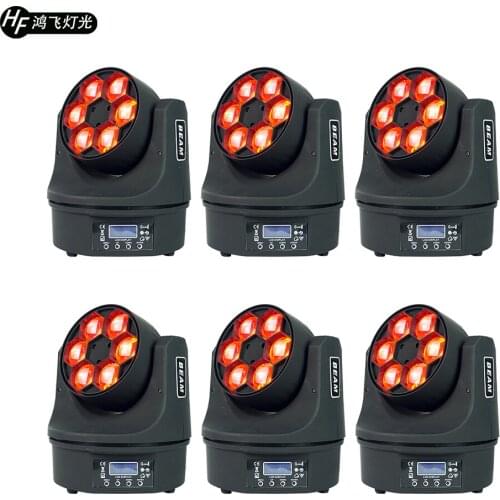 6 pcs 6x12w 6 Eye Beam light RGBW 4in1 bee eye light dmx stage dj led moving head light