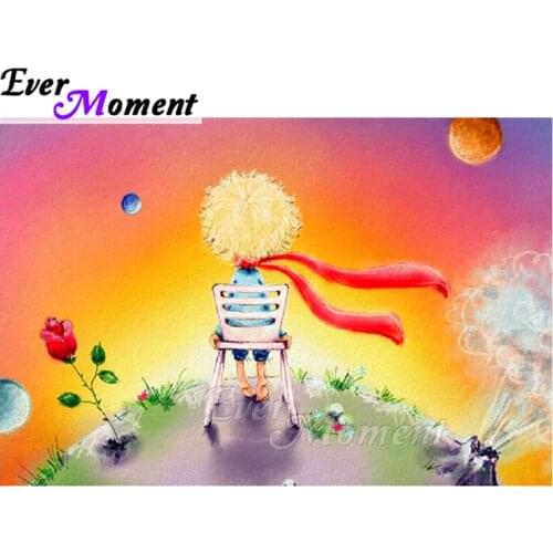 Ever Moment Diamond Painting Boy Red Scarf Planet Volcanic Picture Of Rhinestone 5D DIY Diamond Embroidery Full Square ASF1959