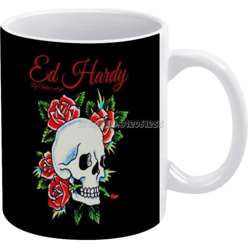 White Mug Ceramic Mug Creative Mug Tattoo Flash Sailor Jerry Biker Green Old Ink Nerd Skull Traditional