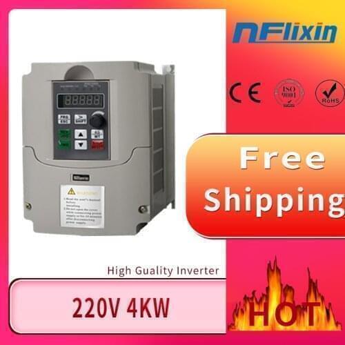 Free Shipping! 220v 4kw vector Inveter VFD inverter Frequency Converter Variable Frequency Drive Spindle Motor Control