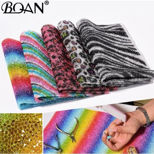 BQAN 40*24cm Rainbow Leopard Foldable Mat Nail Art Salon Manicure Practice Silicone Pillow Hand Holder Cushion Lace Table