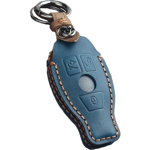 Genuine Leather Car Key Shell Case Cover For Benz Class W205 E Class W212 A B S GLC GLA GLK leather car key Protector Cover bag