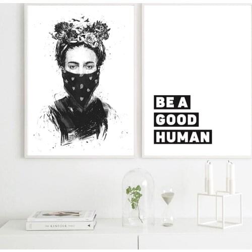 Black White Poster Figure Canvas Painting Nordic Wall Art Print Quote Modern Picture For Living Room On The Wall Home Decor