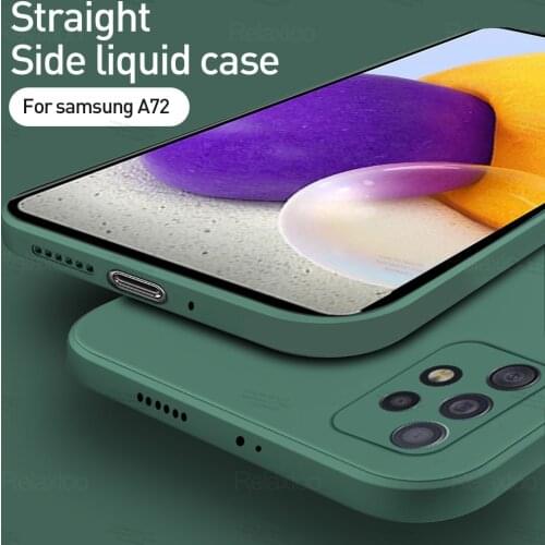 For Samsung Galaxy A72 5G 6.7 inch Luxury Original Square Liquid Silicone Phone Case for samsung samusn a 72 72a Candy Case