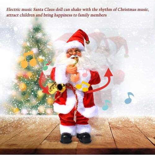 Electric Dancing Santa Claus Christmas Plush Doll with Music Funny Children Toys Kids Xmas Birthday Gift Home Decoration
